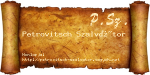 Petrovitsch Szalvátor névjegykártya